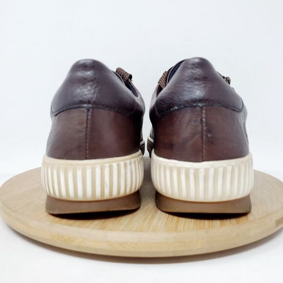 Remonte Shoes Womens 41 Maditta Brown Leather Zip Oxford Comfort Sneaker - Picture 8 of 12